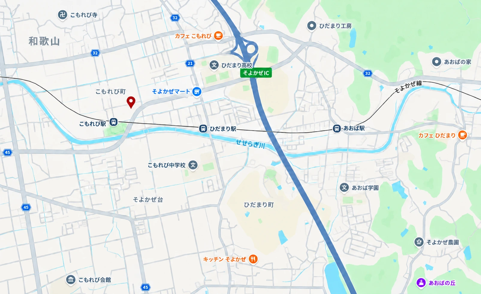 朝野珈琲周辺の案内図